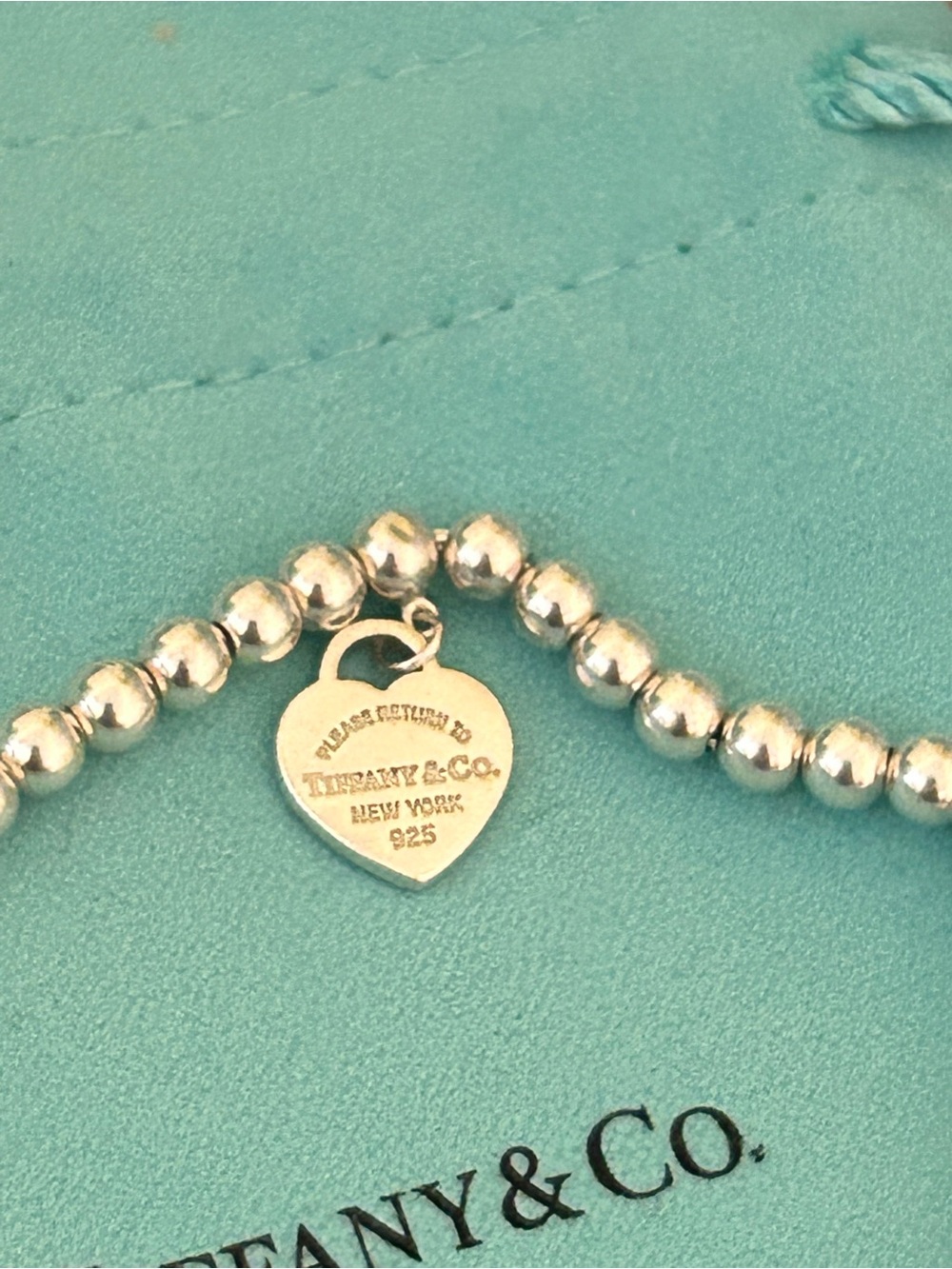 Tiffany heart tag bead bracelet - Picture 2 of 5
